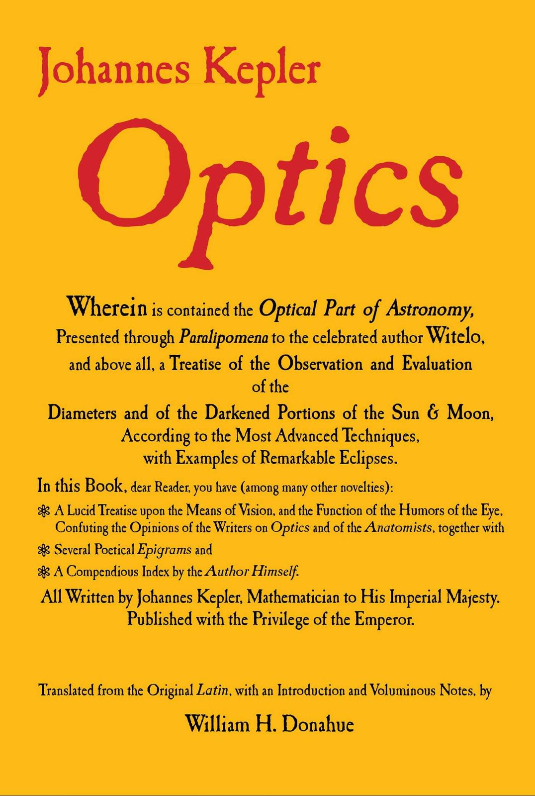 Optics: Paralipomena to Witelo and the Optical Part of Astronomy artwork