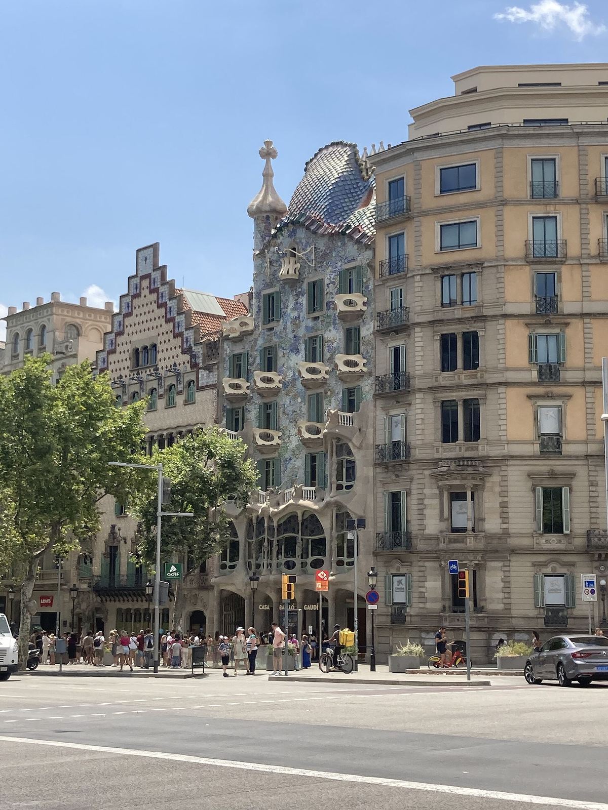 Casa Batlló’s remodeled façade on Passeig de Gràcia.