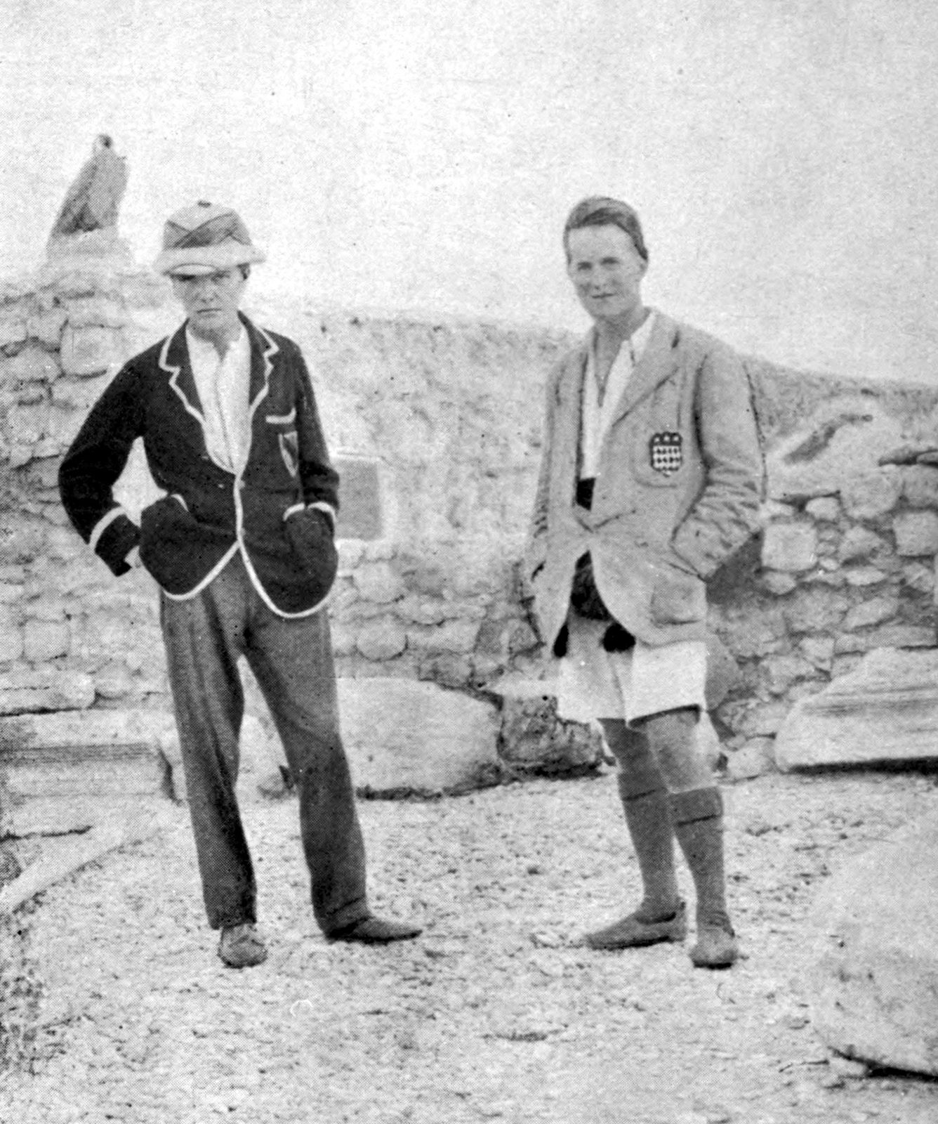 Leonard Woolley and T. E. Lawrence standing at the Carchemish excavation.